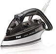 T-fal FV4495 Ultraglide Easycord Steam Iron Ceramic Scratch Resistant Non-Stick Soleplate with Auto-Off and Anti-Drip System, 1725-Watt, Black