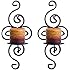 Pair of Elegant Swirling Iron Hanging Wall Candleholders Votives Sconce for Home Wall Decorations, Weddings, Events by Super Z Outlet&reg;