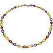 14K Yellow Gold Multicolor Gemstones Necklace - 17"