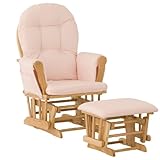 IMAGE OF Stork Craft Hoop Glider and Ottoman, Natural/Pink