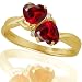 10k Yellow Gold Created Ruby and Diamond Heart Ring (.02 cttw, I-J Color, I1 Clarity)