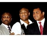 MUHAMMAD ALI, JOE FRAZIER AND GEORGE FOREMAN - 10x8inch (25x20cm) COLOUR PHOTO