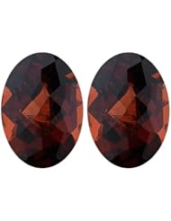 12.84 Cts of 12x10 mm Oval Checker Board Matching Loose Garnet (2 pcs set) Gemstones