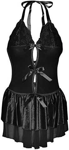 CADDO Women Sexy Mesh&Lace Babydoll G-string Sleepwear Lingerie Dress Y222#z3