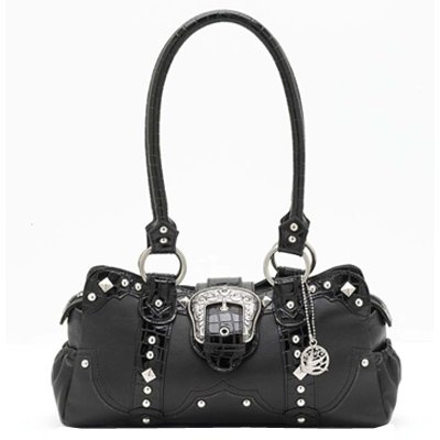 Click here to buy Lou-Ella Dream Weaver Zip-Top East-West Satchel - Onyx by Lou-Ella.