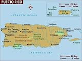 Map of Puerto Rico, Central America Photographic Poster Print, 16x12