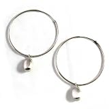 Miss Dee Rhodium Plated Silver Hoop Earrings