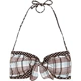 SPLIT Gidget Womens Swimsuit Bandeau - Brown/Aqua