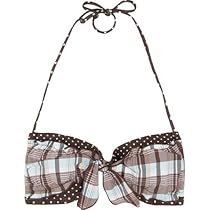 SPLIT Gidget Womens Swimsuit Bandeau - Brown/Aqua