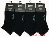Produkt-Bild: 8 Paar Damen Sneaker Socken schwarz, = SPORT LINE =, Spitze handgekettelt, aus Gek&auml;mmter Baumwolle