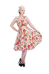 Flared-Skirt Floral Print Fitted Sleeveless Queen Anne Neck  Dress