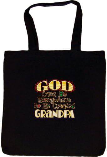 TOTE BAG : NAVY - God Can't Be Everywhere So He Created Grandpa - Guardian Angel for Grandson or Granddaughter