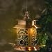 HSDONLINE PEWTER GARDEN ILLUMINATING SOLAR POWERED BIRD FEEDER