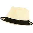 Upturn Brim Summer Vented Fedora Trilby Hat Ivory L/XL