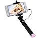 Balichun Wired Selfie Stick with Rotatable Extendable Clamp - Pink