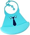 Cute Baby Bibs - Silicone with Crumb Catcher - Little Prince in Blue