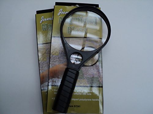 Jumbo Magnifying Glass 10x and 20x Lens Plus Free Pouches to Protect the Lens TWO Pack
