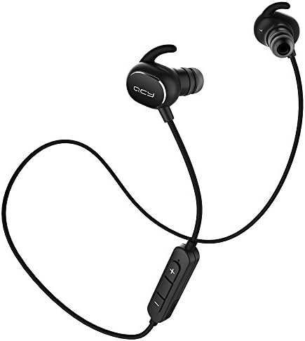 Newest FOCUSPOWER QY19 Mini Lightweight Bluetooth Headphones V4.1 Wireless Sport Stereo In-Ear Noise Cancelling Sweatproof Headset with APT-X/Mic for iPhone, iPad, Samsung and Android Smartphone