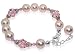 10 MM Faux Pearl & Swarovski Crystal Sterling Silver 7 7.5 8 8.5 9 Adjustable Bracelet With Lobster Clasp