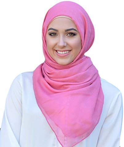 Hijab-ista Women's Solid Viscose Hijabs (pink)