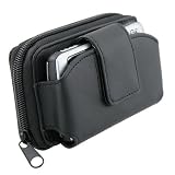 Universal Wallet Leather Case w/ Credit Card Holder & Clip, Large