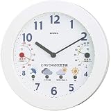 EMPEX (エンペックス) 掛時計 ウォールクロック 晴天望機・1台4役 BW-5271 ホワイト