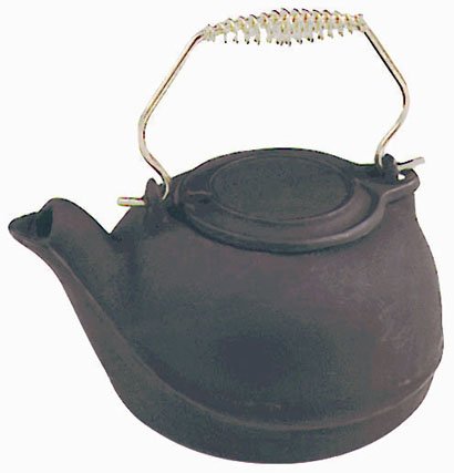 "Black Cast Iron Kettle, 3 qt"