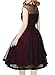 Miusol Women's Elegant Illusion Floral Lace Cap Sleeve Bridesmaid Prom Dress