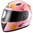 GLX Helmets Pink Star Moon Large Youth Full Face Motorcycle Helmet