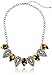 Amazon Collection Tortoise and Crystal Teardrop Burnished Silver-Tone Statement Necklace, 19