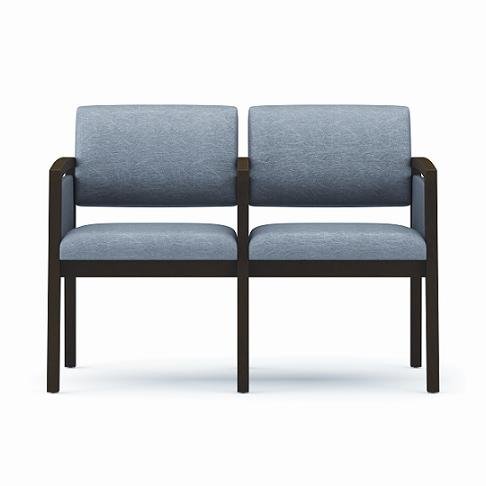 Lesro Fabric Two Seat PanelArm Sofa with Center Arm