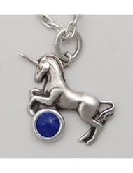 An Adorable Little Unicorn Pendant in Silver with Lapis Lazuli Made in America