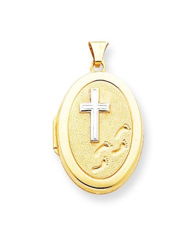 14k Footprints Verse & Footprints Locket