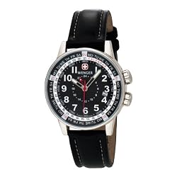 Wenger Men's 74735 Calendar Series Black Leather Watch