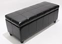 Bank Sitzbank MIT Aufbewahrung Kriens, LEDER, 112x45x45cm ~ schwarz
