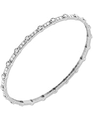 2.19 ct. tw Round Diamond Bangle Bracelet in Prong Setting - F-G VS2 - 14 Kt. White Gold