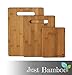 Bamboo Cutting Boards, Solid & Thick 3 Piece Wood Set with Extra Wide Handles by Just Bamboo