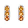 High Quality Three-stone Earrings With 1.50ctw Genuine Sapphires Made of 925 Sterling silver Length 12mm