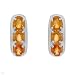 High Quality Three-stone Earrings With 1.50ctw Genuine Sapphires Made of 925 Sterling silver Length 12mm