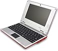 RED 7" Mini Notebook Laptop Netbook Android 4.0 4gb Storage 1.2ghz Wifi Windows Hd Solid Black Mini Laptop 7 Inch Netbook Notebook Computer Tablet Pc, Installed Wifi and Camera, Watch News, Youtube Facebook Twitter, Supports Netflix, Word/excel/power Point, 2 USB Ports, Sd Card Slot, Hdmi Port to Connect with Tv