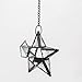 Richland Hanging Star Metal Tealight Lantern Black with Clear Embossed Glass 8