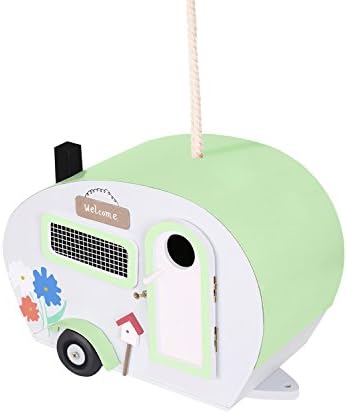 WildBird Care Hanging Birdhouse Painted Wood Camper Trailer House BMH18