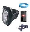 Microsoft Zune HD Black Armband with Armlength 10.5 Inch and 14.6 Inch + Screen Protector + Zune HD Car Charger