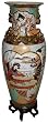 Porcelain floor vase, hand painted with traditional Japanese gold filigree satsuma work - 48"H