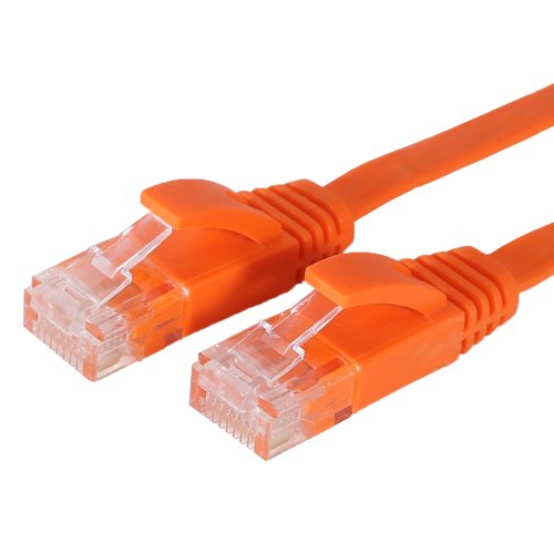 Fosmon Cat6 Flat Snagless Network Ethernet Patch Cable (10 Feet, Orange)