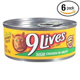 9 Lives Tender Carvings with Slices of Chicken in Gravy Canned Cat Food 5.50 oz, 4-Count (Pack of 6)