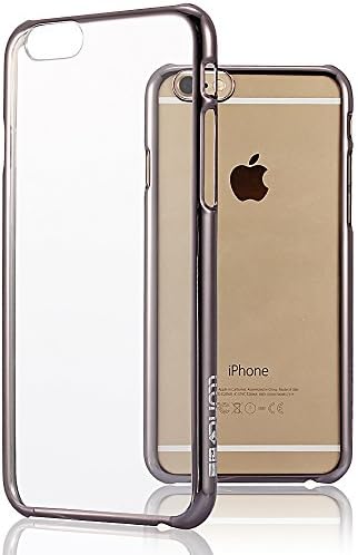 LLUNC Electroplated PC Case Transparent Cover with Colored Frame for iPhone 6