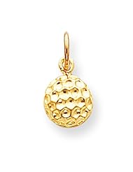10K Yellow Gold Golf Ball Charm Golfing Sports Pendant
