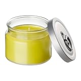 25 Hour Scented Candle in Glass Sealable Lid Jar - Yellow - Diameter 9cm X Height 8cm