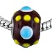 Jewelry : Round Yellow And Blue Texture Dotted Murano Glass European Bracelet